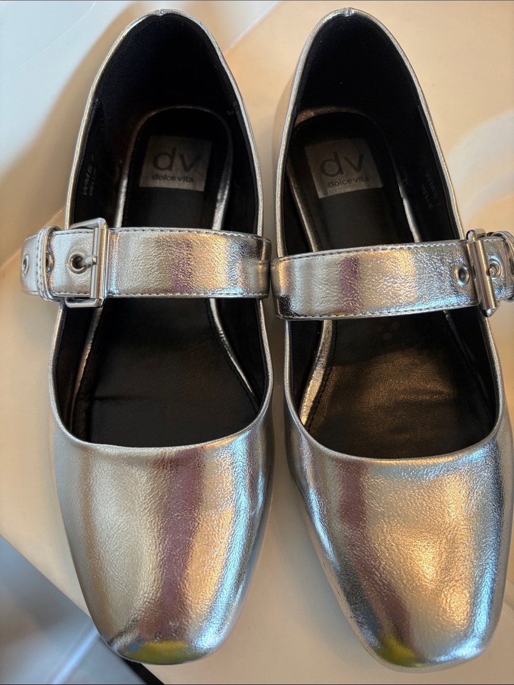 Dolce Vita Kids Metallic Silver Mary Jane Flats